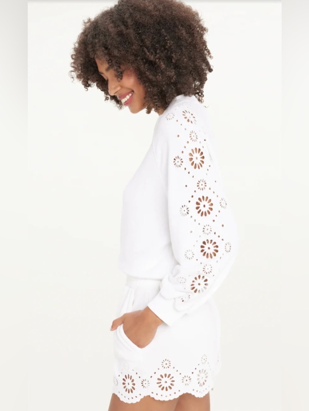 Splendid Brynn Eyelet shorts and Joelle Eyelet top sz XS